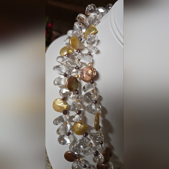 3 Standar Quartz Genuine Peral Necklace / Sterling Clasp Free Pearl Earrings - Picture 8 of 17